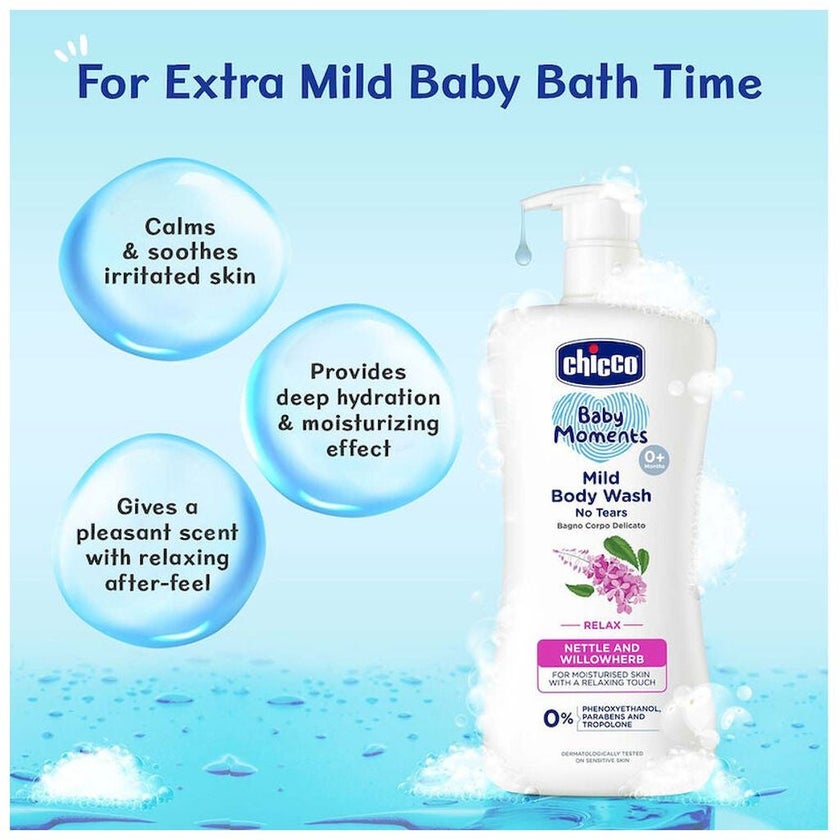 Chicco Baby Moments 0M+ No-Tears Mild Body Wash 500ml - Relax