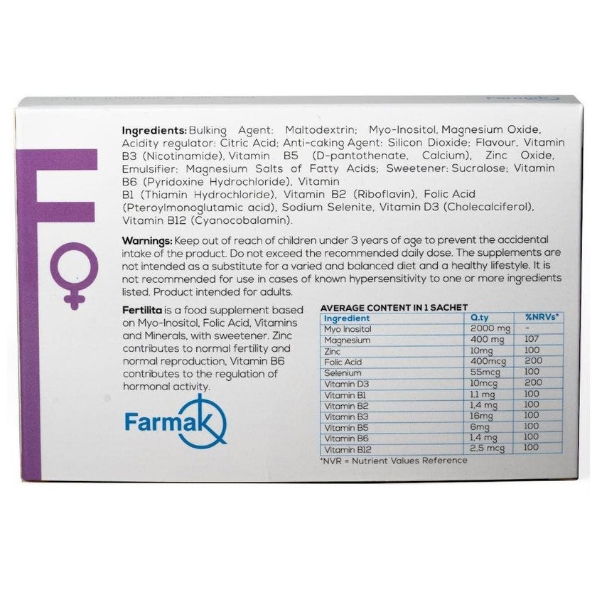 Fertilita Myo-Inositol & Folic Acid Food Supplement Sachets, Pack of 20's