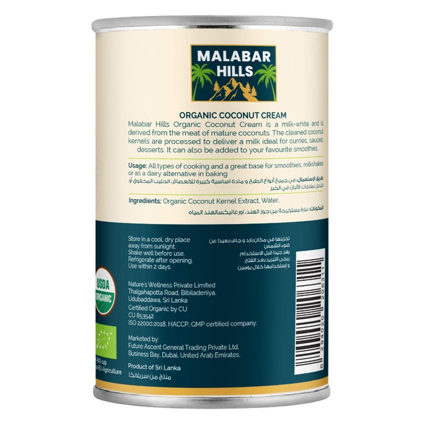 Malabar Hills Organic Coconut Cream 400ml
