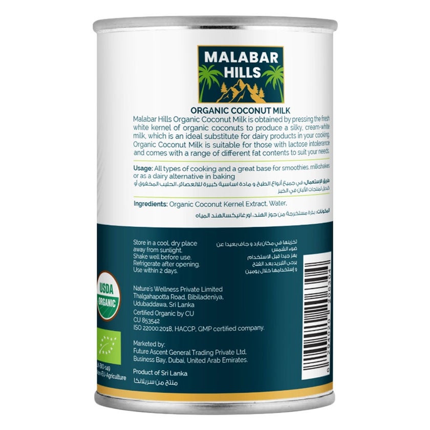 Malabar Hills Organic Coconut Milk 400ml