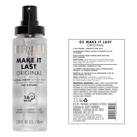 Milani Make It Last Original Natural Finish Setting Spray - 60ml