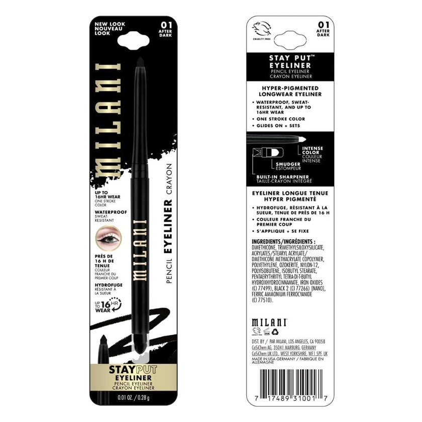 Milani Cosmetics Stay Put Pencil Eyeliner Crayon - After Dark/01