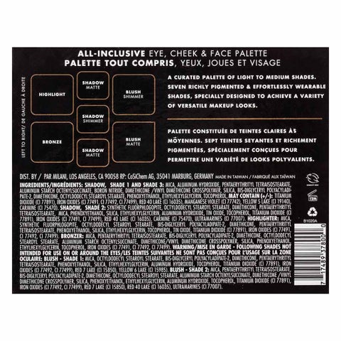 Milani All-Inclusive Eye, Cheek & Face Palette - Light To Medium/110