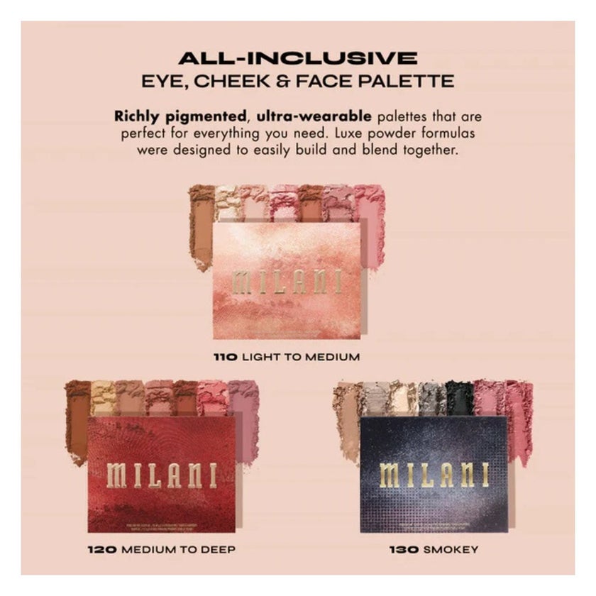 Milani Cosmetics All-Inclusive Eye, Cheek & Face Palette - Light To Medium/110