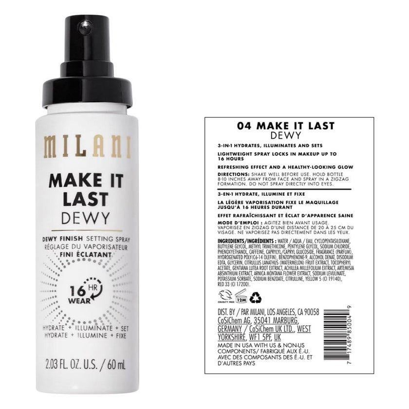Milani Cosmetics Make It Last 04 Dewy Finish Setting Spray 60ml