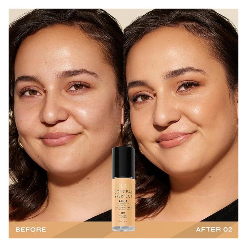 Milani Cosmetics Conceal + Perfect 2-In-1 Foundation & Concealer 30ml - Natural/02