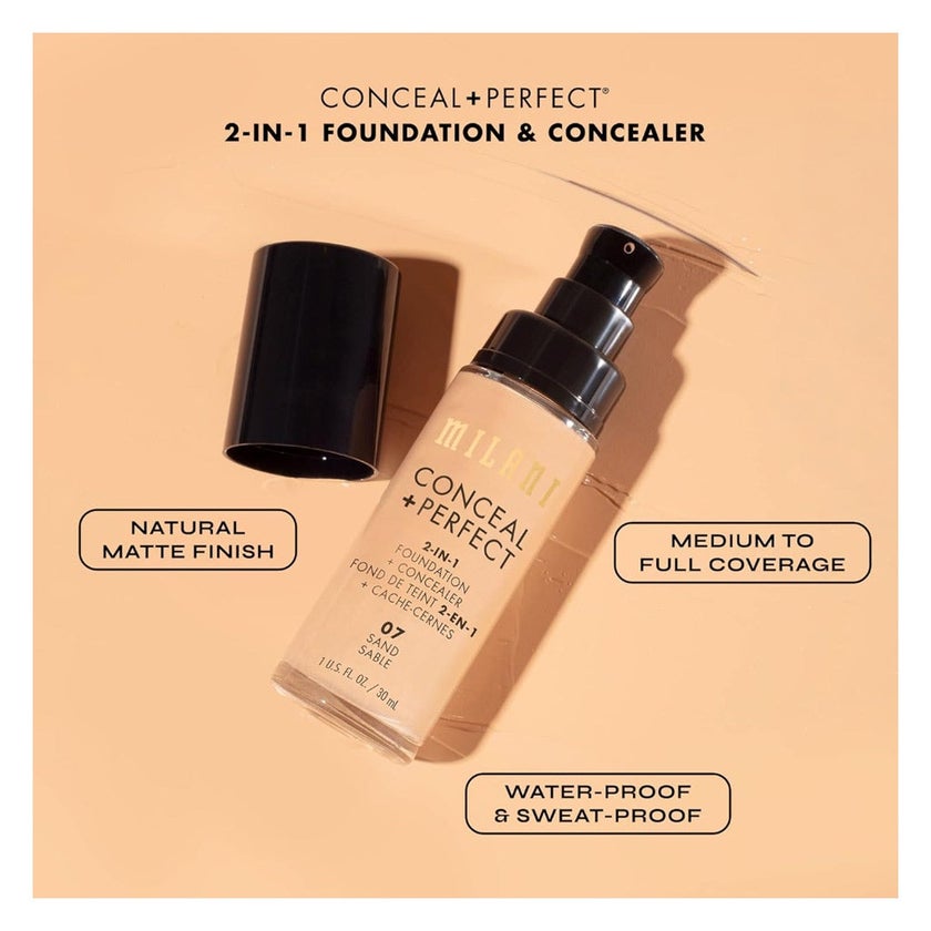 Milani Cosmetics Conceal + Perfect 2-In-1 Foundation & Concealer 30ml - Natural/02