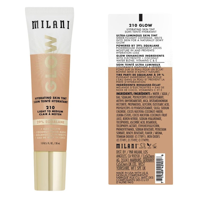 Milani Cosmetics Glow Hydrating Skin Tint 30ml - Light To Medium/210