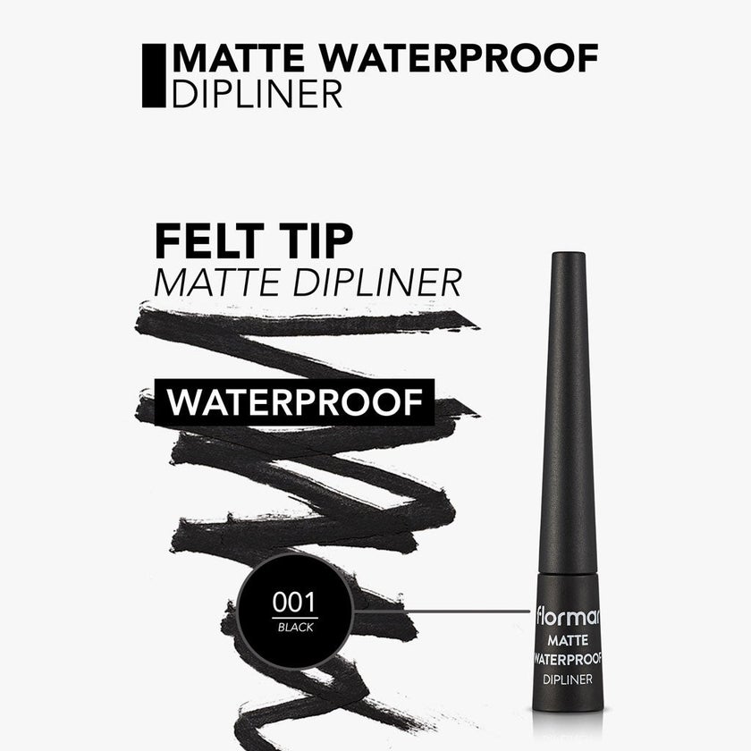 Flormar Matte Waterproof Dipliner - Black/001
