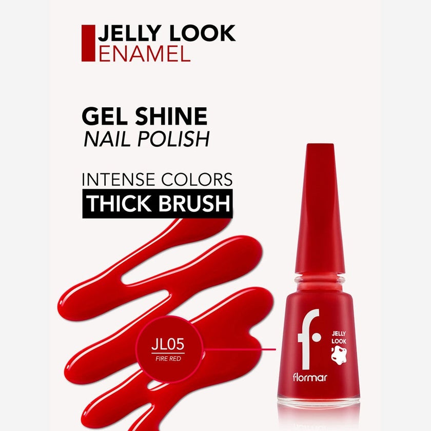 Flormar Jelly Look Nail Polish - JL05 Fire Red