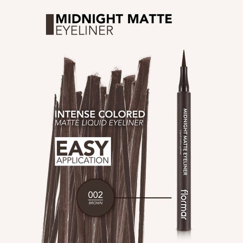 Flormar Liquid Midnight Matte Eyeliner - Brown/002