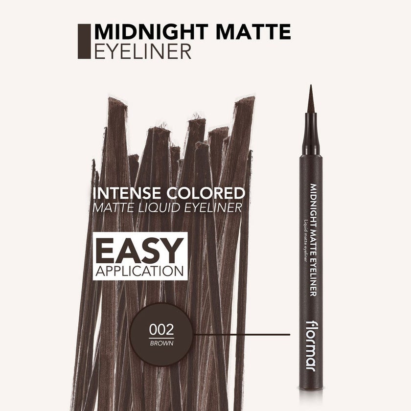Flormar Liquid Midnight Matte Eyeliner - 002 Brown