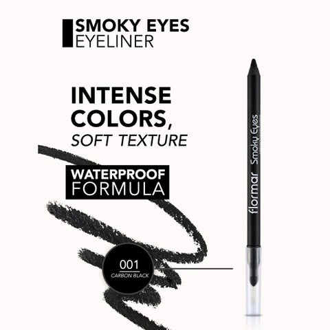 Flormar Smokey Eyes Waterproof Eyeliner - Carbon Black/001