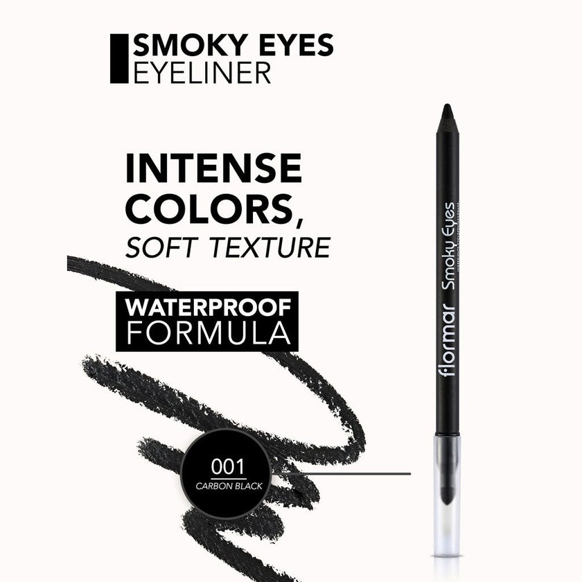 Flormar Smokey Eyes Waterproof Eyeliner - 001 Carbon Black