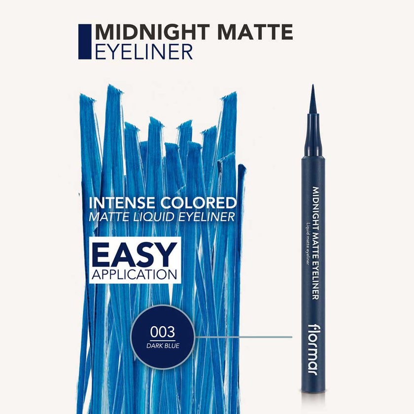 Flormar Liquid Midnight Matte Eyeliner - Dark Blue/003