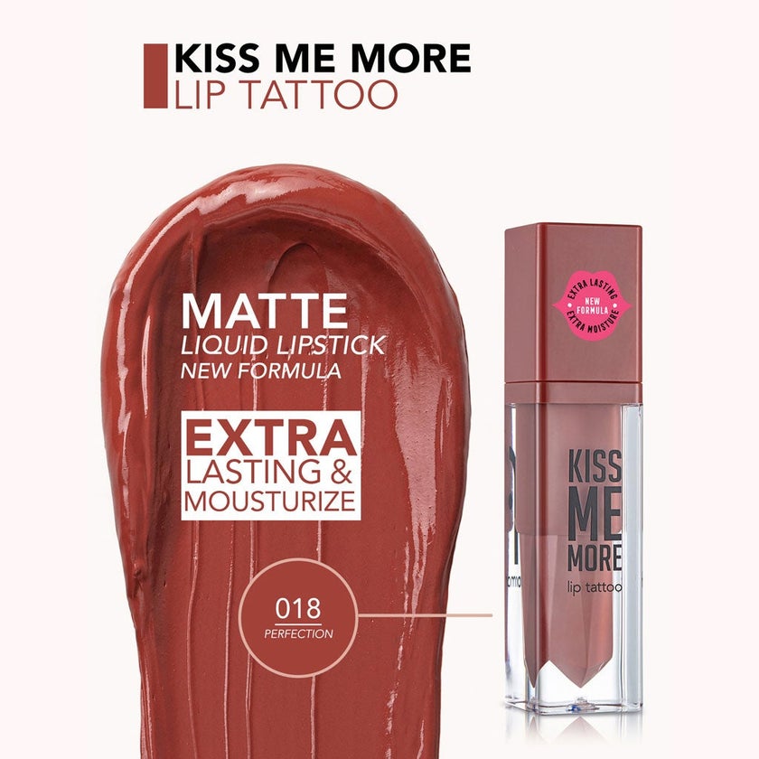 Flormar Matte Liquid Lipstick - Kiss Me More Lip Tattoo 018 Perfection