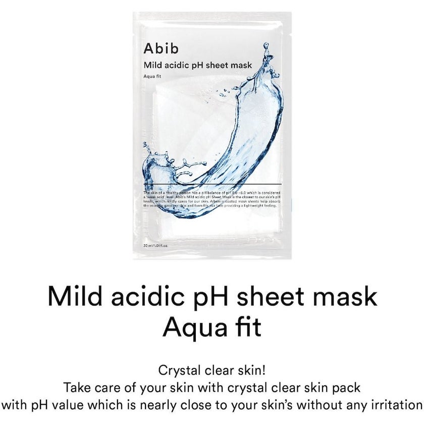Abib Mild Acidic pH Face Sheet Mask 30ml - Aqua Fit, Pack of 10's