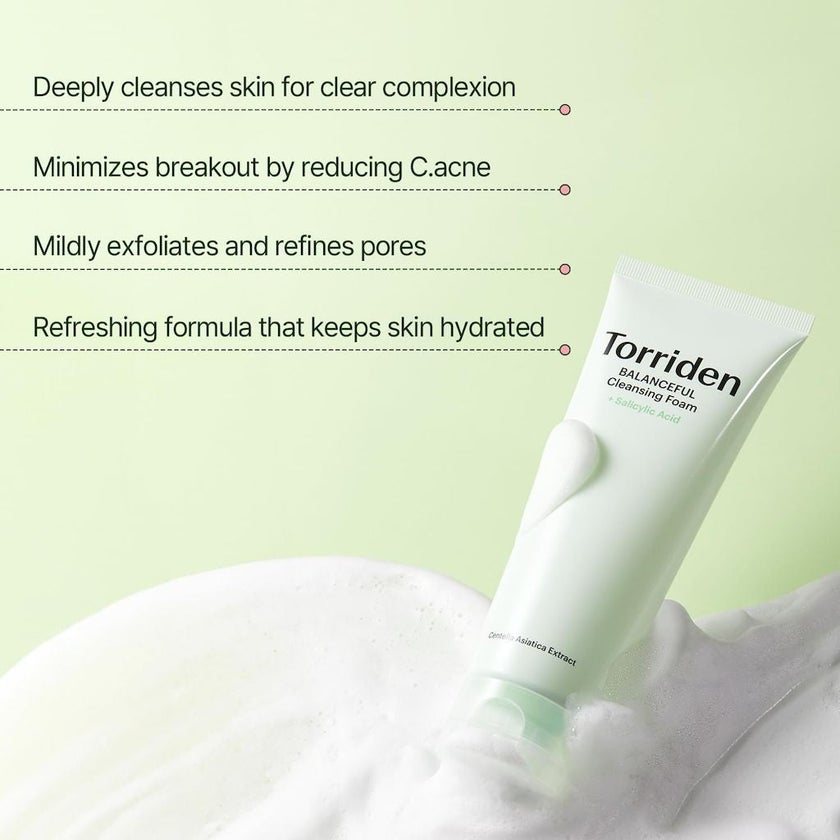 Torriden Balanceful Cica + Salicylic Acid Pore Cleansing Foam 150ml