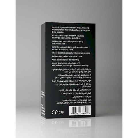 Wellz Pharma WellzX Coloured & Flavoured Condoms, Pack of 12's