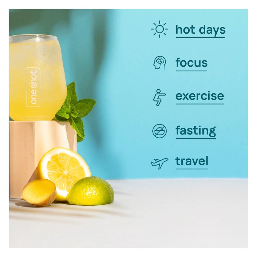 Oneshot Hydrate Lime Burst Electrolyte & Vitamin Drink Sticks, Pack of 14's