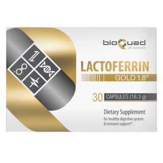 BioQuad Lactoferrin Gold 1.8 Dietary Supplement Capsules For Digestive & Immune Support, Pack of 30’s