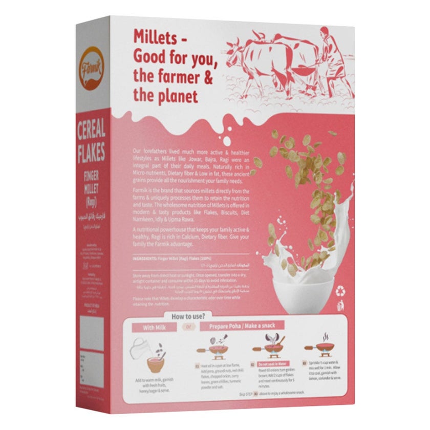 Farmik Finger Millet Cereal Flakes Plain 300g, Pack of 2's