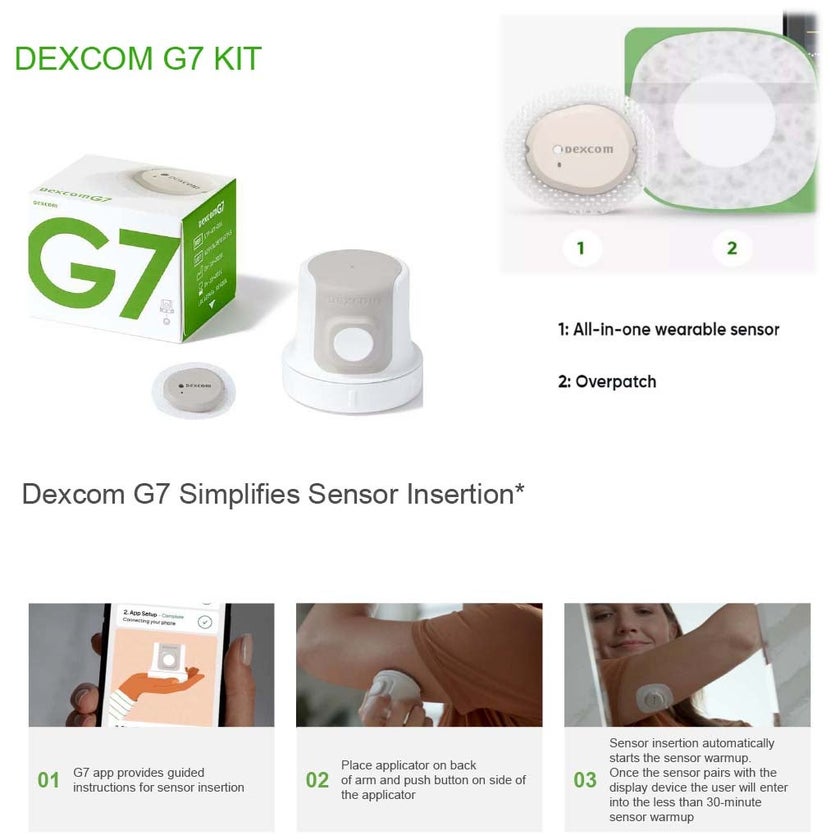 Dexcom G7 Sensor Kit For Continuous Glucose Monitoring