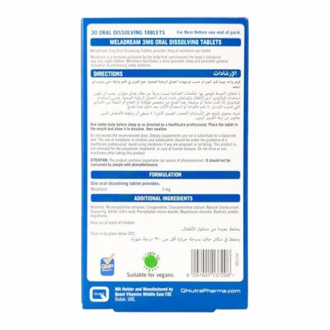 Quest MelaDream 3mg Fast Dissolving Tablets - 30 Tablets