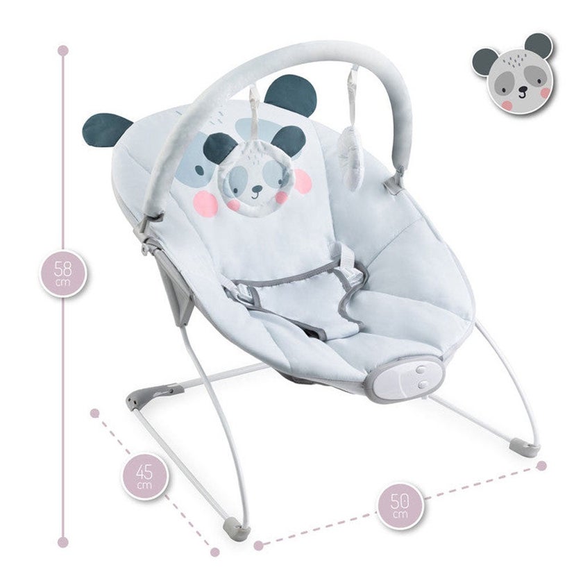 MoMi Glossy Baby Bouncer - Grey Panda