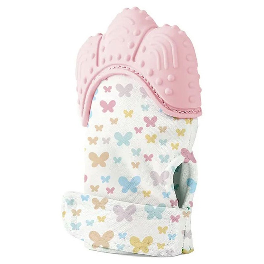 Babyjem Baby Tooth Scarifying Butterfly Gloves For 3+ Months - Pink