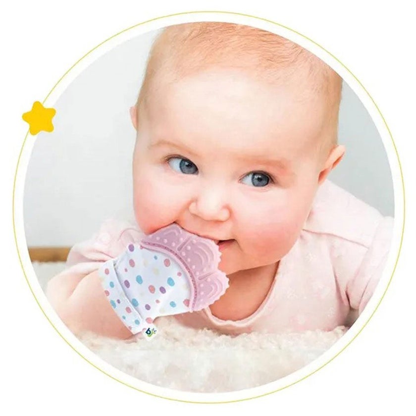 Babyjem Baby Tooth Scarifying Butterfly Gloves For 3+ Months - Pink