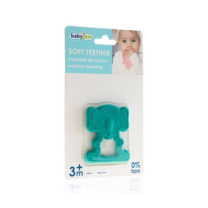 Babyjem Baby Teethering Elephant Gloves For 3+ Month - Green