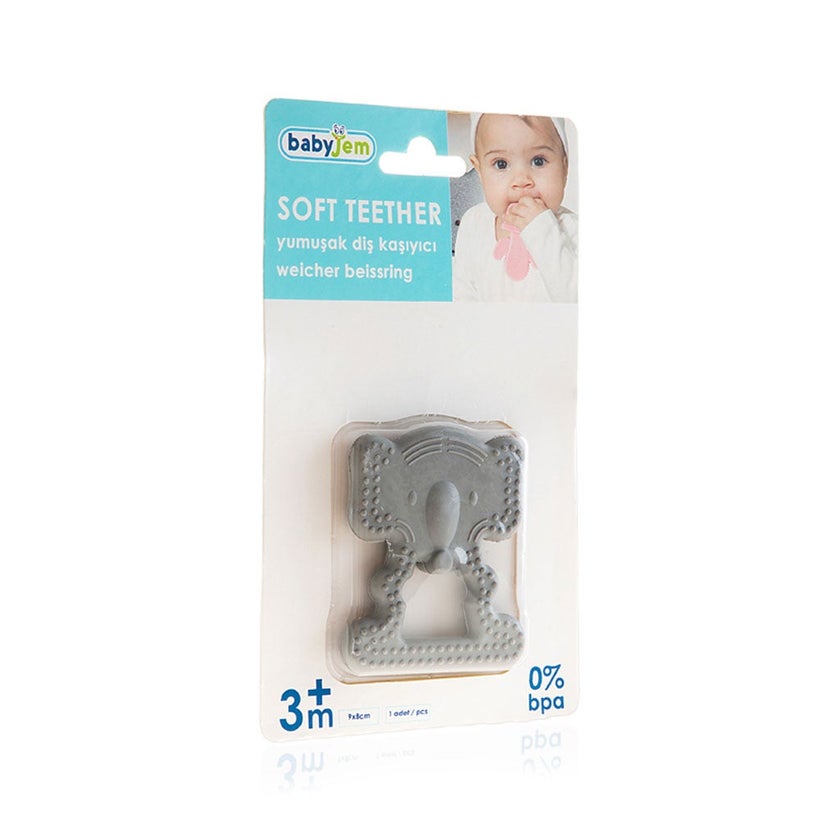 Babyjem Baby Teethering Elephant Gloves For 3+ Month - Grey