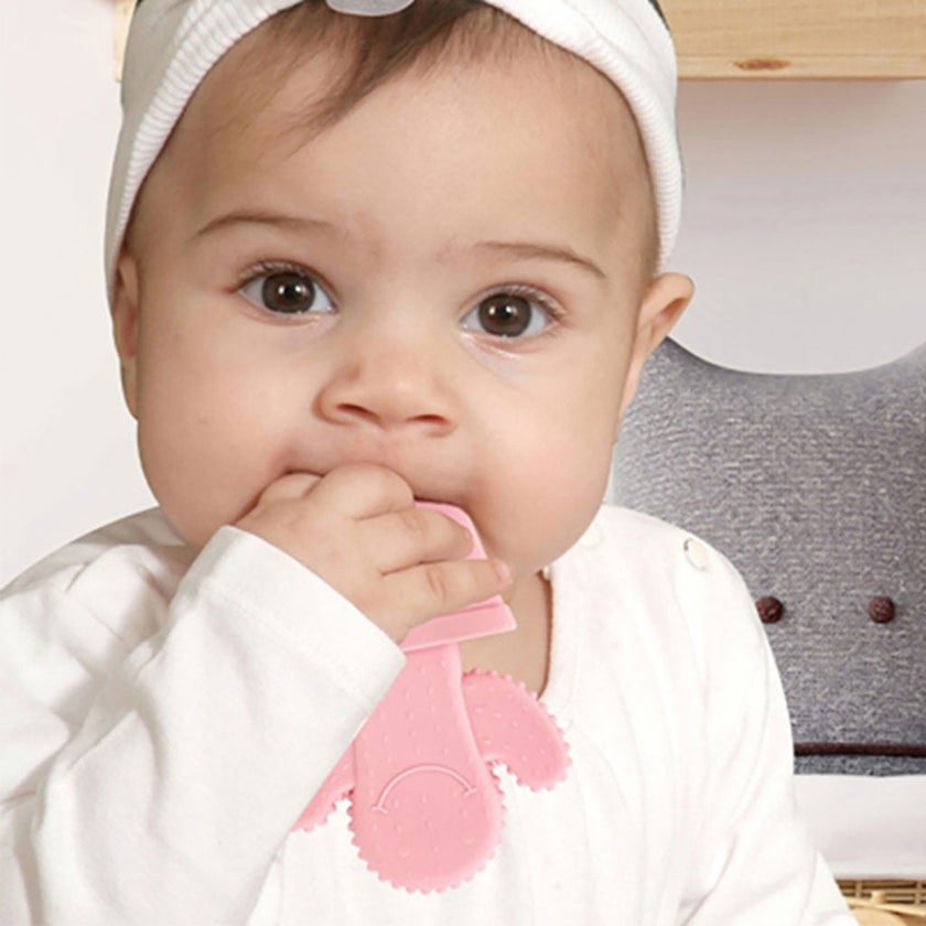 Babyjem Soft Teether Cactus Shape, For 3+ Months Baby - Pink