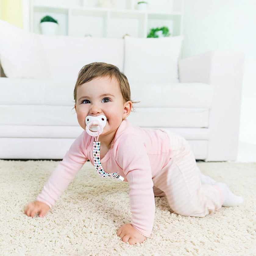 Babyjem Printed Ribbon Baby Pacifier Holder - Multicolour