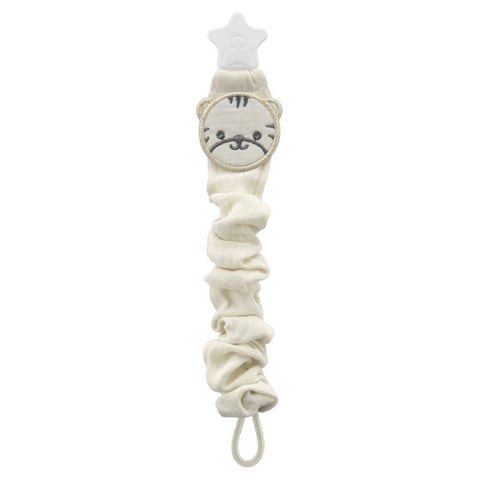 Babyjem Ecru Baby Soother Holder Tiger, Color - Cream