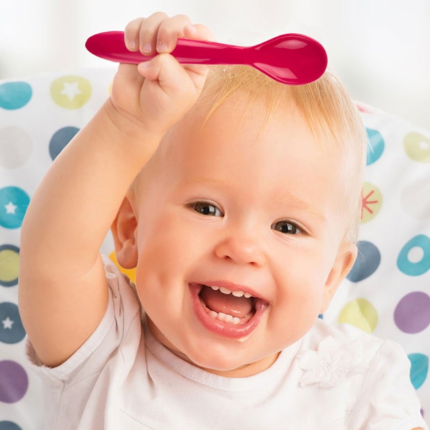 Babyjem Baby Spoon & Fork Set For 12+ Months - Red