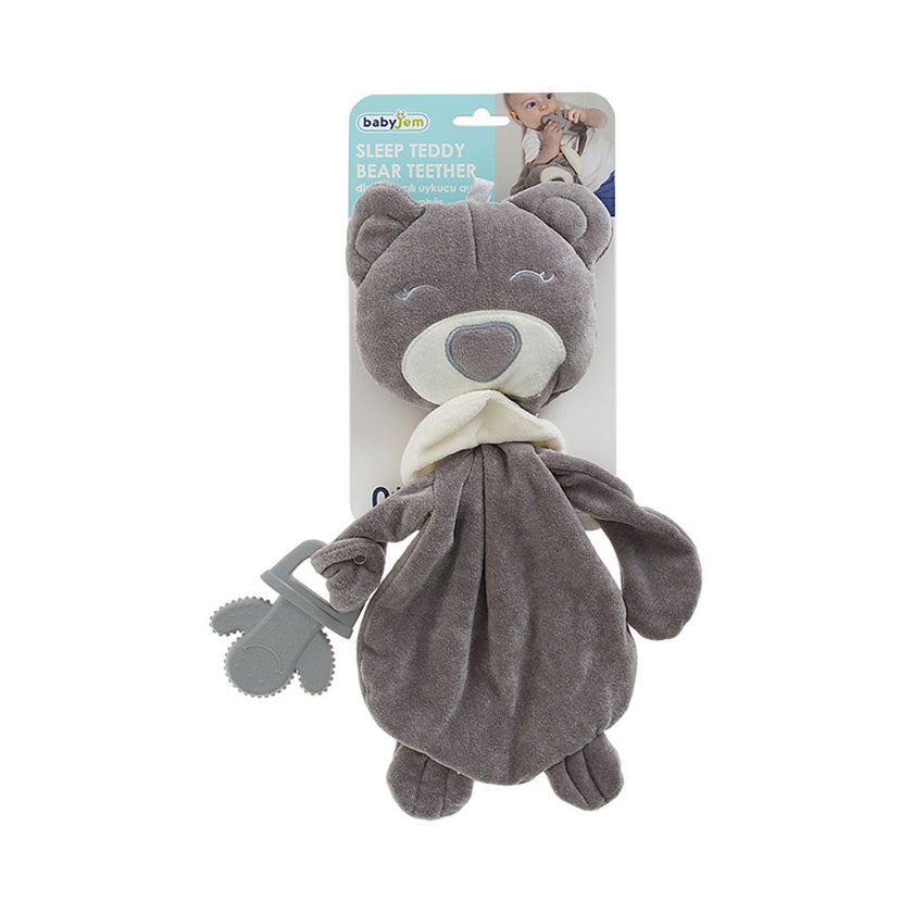Babyjem Sleep Teddy Bear Baby Teether - Grey