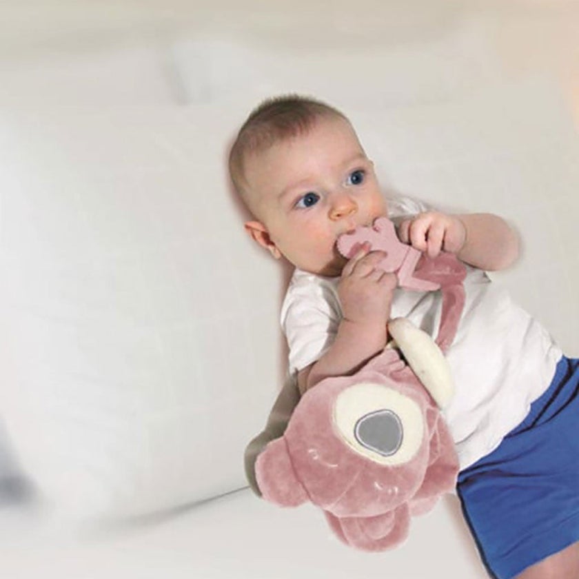 Babyjem Sleep Teddy Bear Baby Teether - Pink