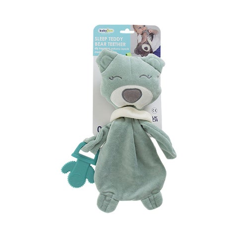 Babyjem Sleep Teddy Bear Baby Teether - Green
