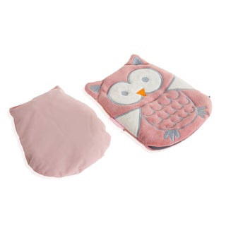 Babyjem Cherry Seeds Filled Velvet Colic Owl Shaped Baby Pillow - Rose