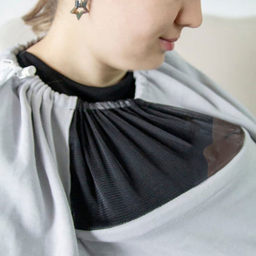 Babyjem Breast Feeding Cover With Tulle Window - Grey