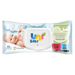 Uni Baby Sensitive Touch Fragrance Free Wet Wipes, Pack of 52's