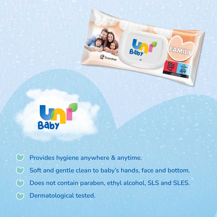 Uni Baby Family Wet Wipes, Pack of 100's