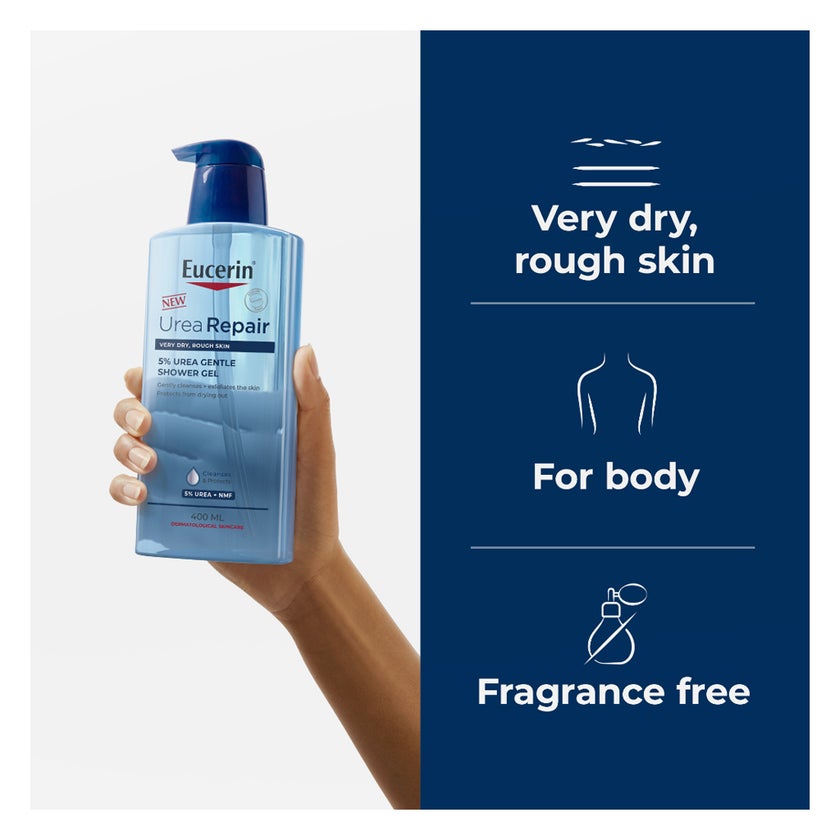 Eucerin 5% Urea Repair Gentle Shower Gel For Very Dry & Rough Skin 400ml 