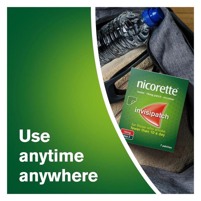 Nicorette Nicotine 15mg Invisi Patches, Pack of 7’s
