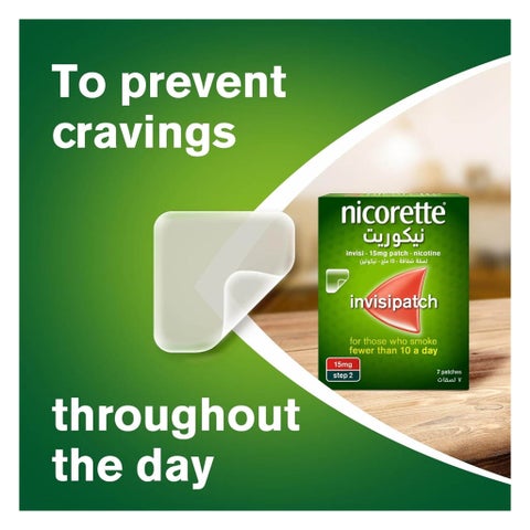 Nicorette Nicotine 15mg Invisi Patches, Pack of 7’s