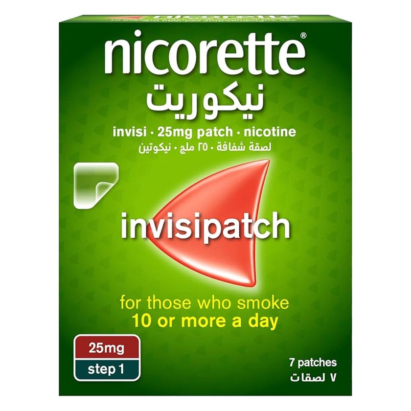 Nicorette Nicotine 25mg Invisi Patches, Pack of 7’s