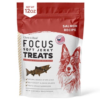 Chew + Heal Salmon Focus Soft Jerky Treats For Dogs 340g