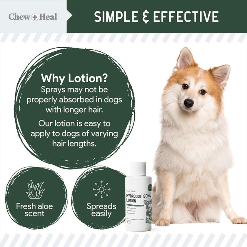 Chew + Heal Hydrocortisone Lotion For Dogs 118ml